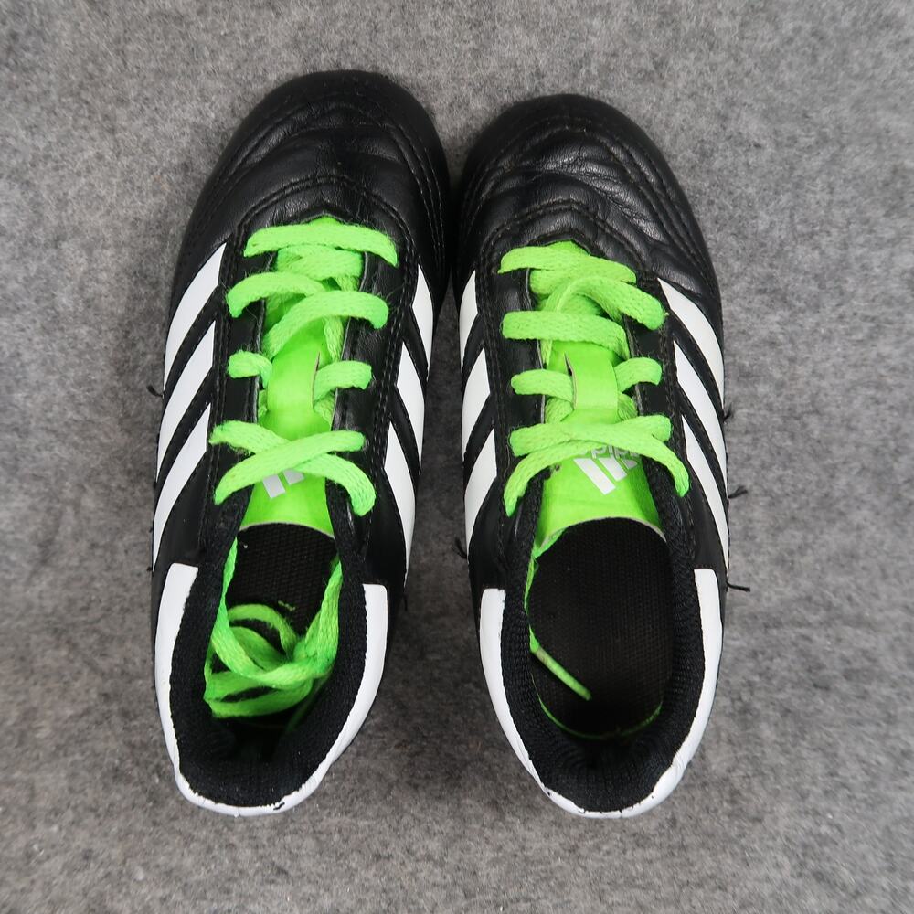 Adidas Shoes Kids 11 Sport Cleats Soccer Football Goletto FG Black White Green - Picture 6 of 11